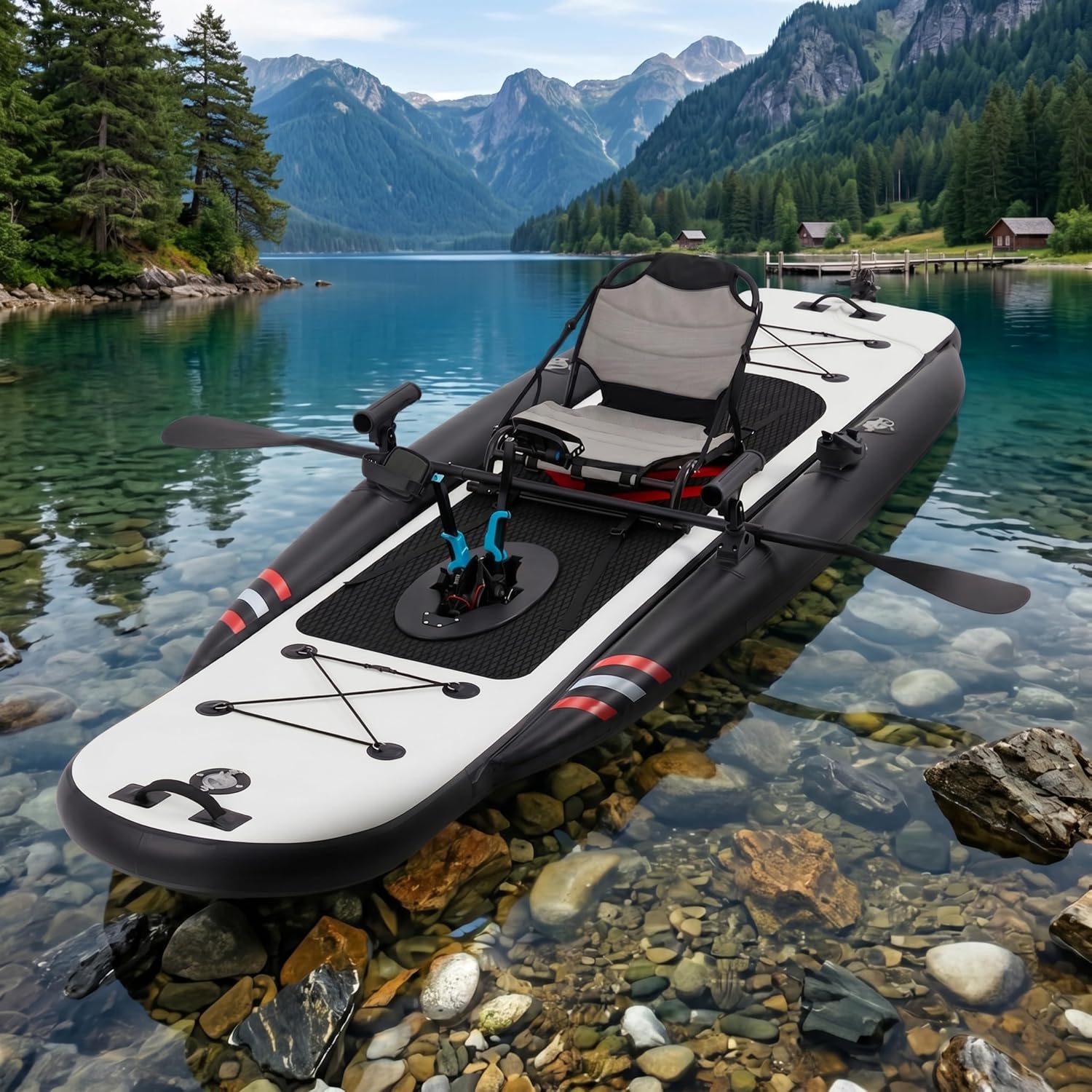 Caiaque Inflável Premium de PV - Fishing Kayak Pedal Drive avaliação e preço