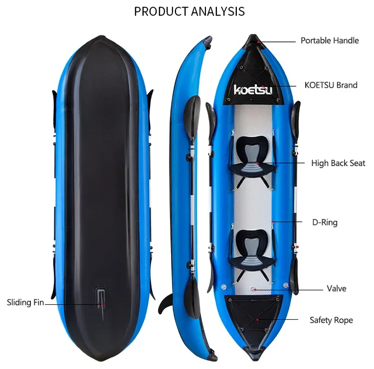 KOETSU 1-2 pessoas inflável pv - Fishing Kayak Sit On Top avaliação e preço